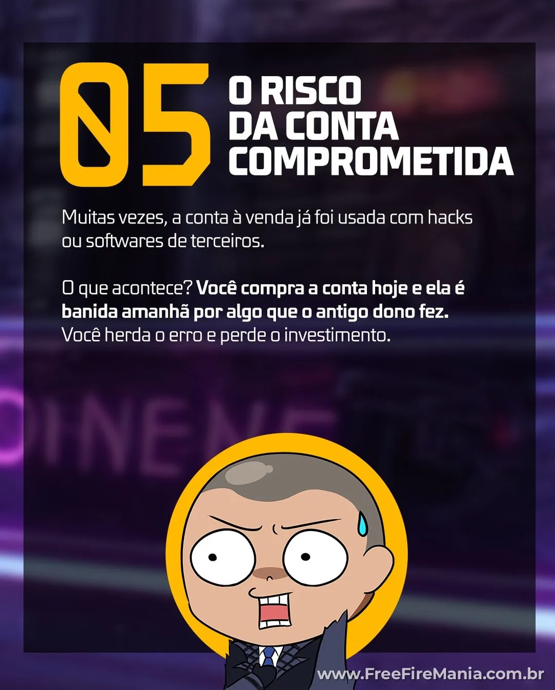 Contas Free Fire compradas podem ser comprometidas