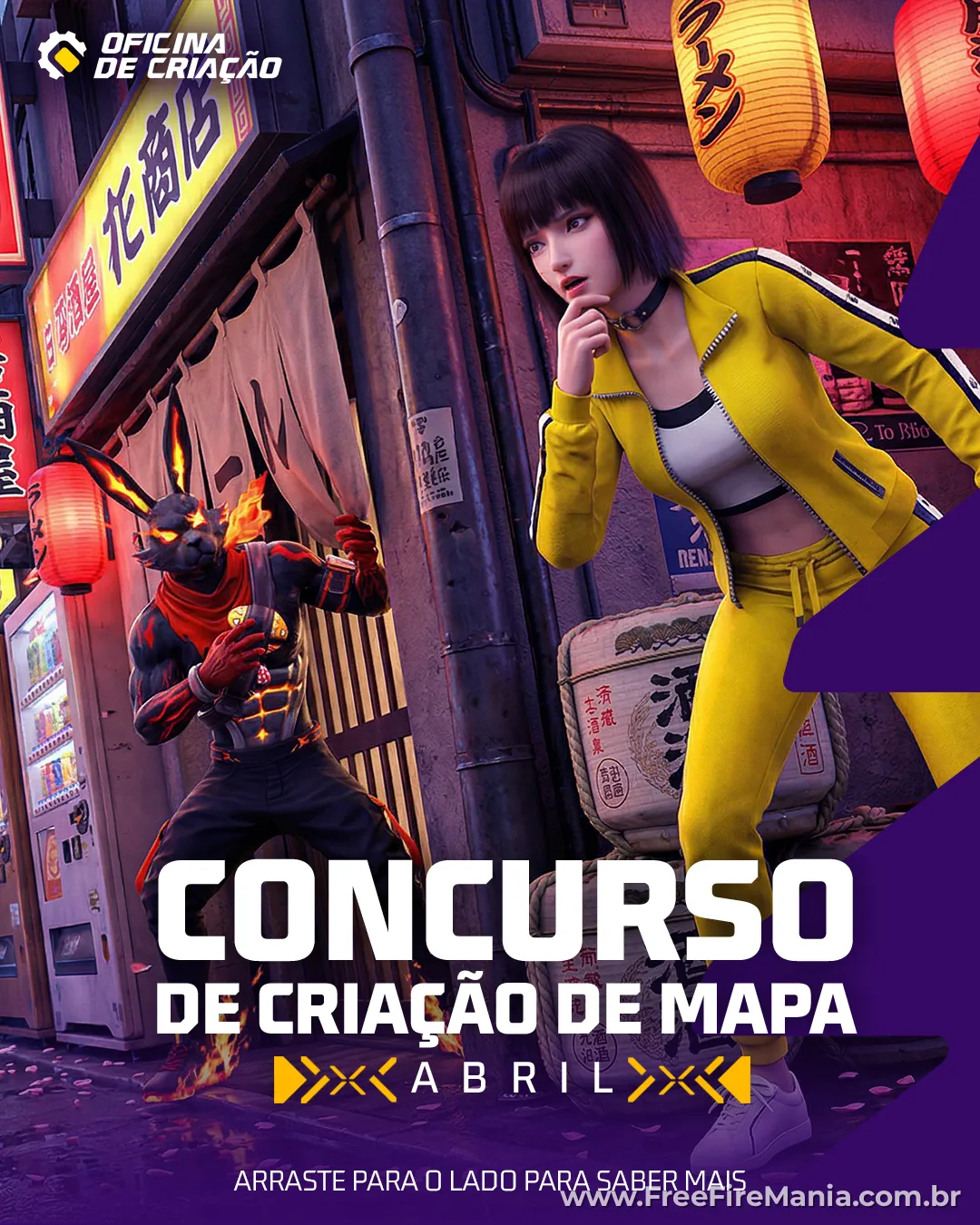 Concurso de cria&ccedil;&atilde;o de mapa Free Fire Ca&ccedil;a e Ca&ccedil;ador