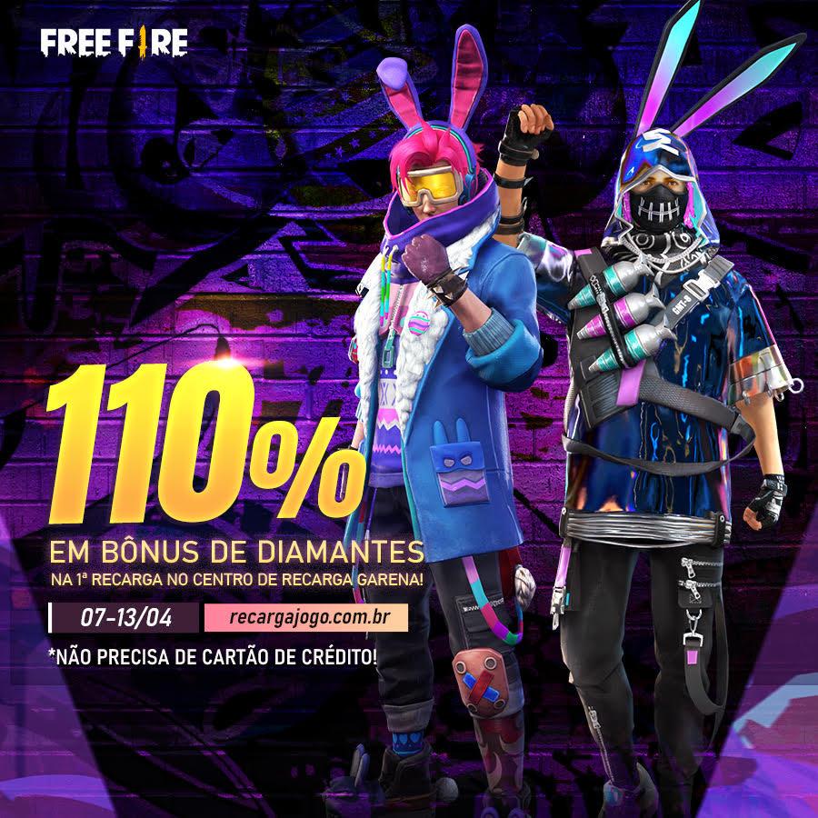 Recarga Free Fire: ganhe Máscara Sem Sorrisinho ao comprar