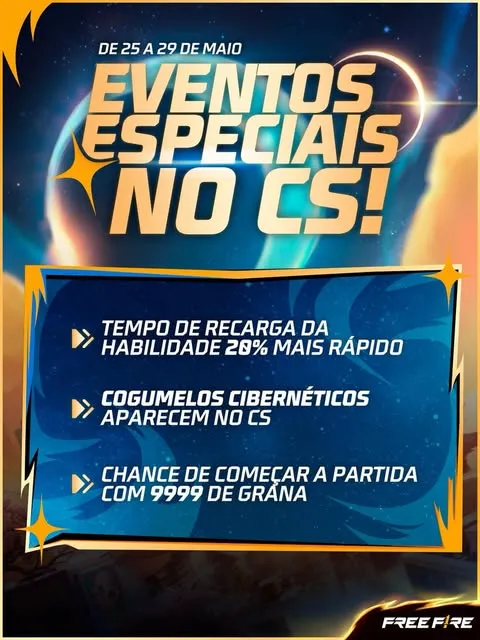 Eventos especiais do Contra Squad no Free Fire entre 25 e 29 de maio