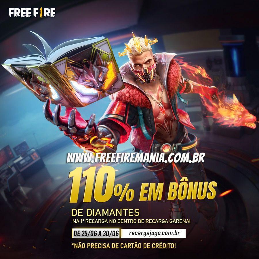 110% em bônus de diamantes no Free Fire