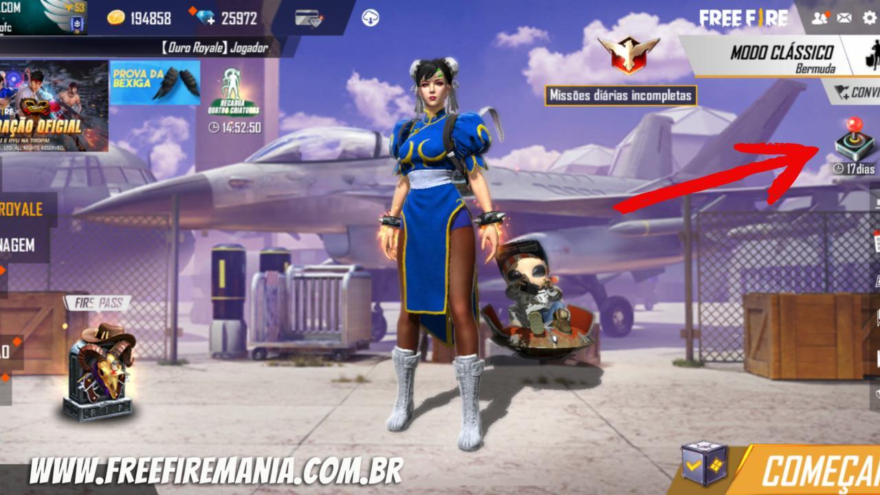 Acessando o evento Free Fighter