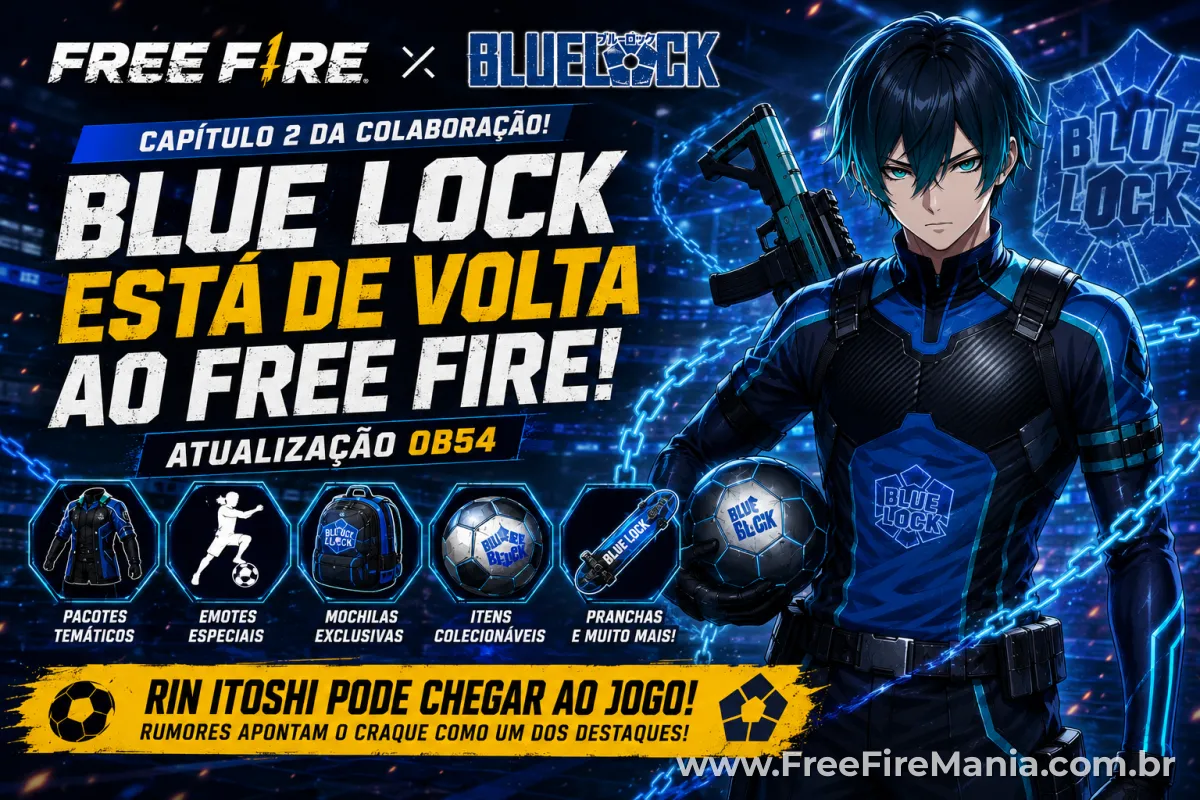 Imagen filtrada de la colaboración Free Fire x Blue Lock Capítulo 2 para la actualización OB54