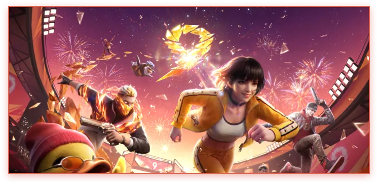 Banner do evento de 9 anos do Free Fire encontrado no APK