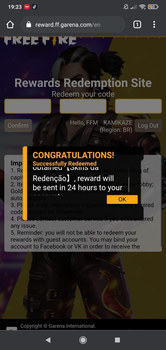 Free Fire Rewards: como resgatar códigos no site da Garena, free fire