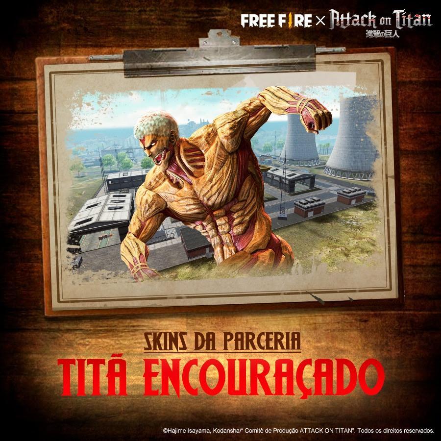 Titã Encouraçado Free Fire Attack on Titan 