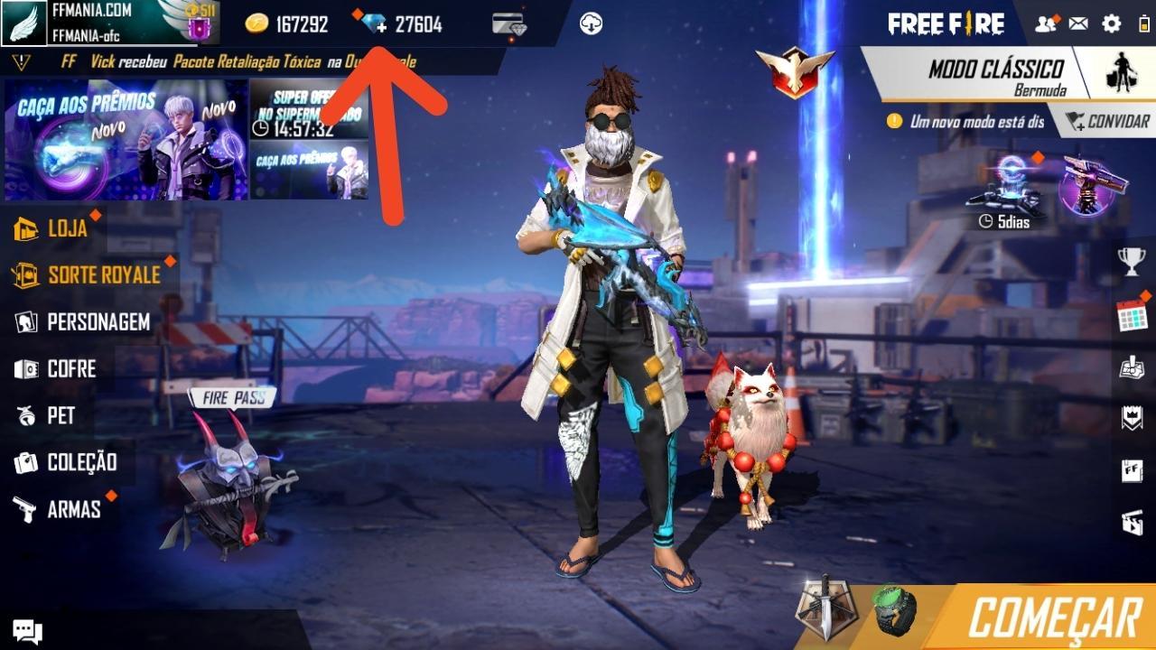 Bônus de recarga natalino Free Fire