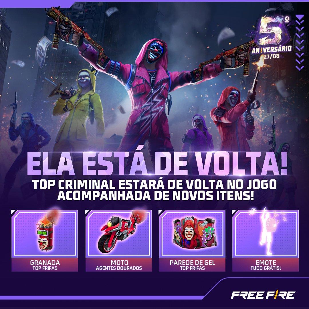 Garena Free Fire - O Esquadrão Top já está disponível no Frifas! Qual o seu  preferido? 🟡🟣🔵