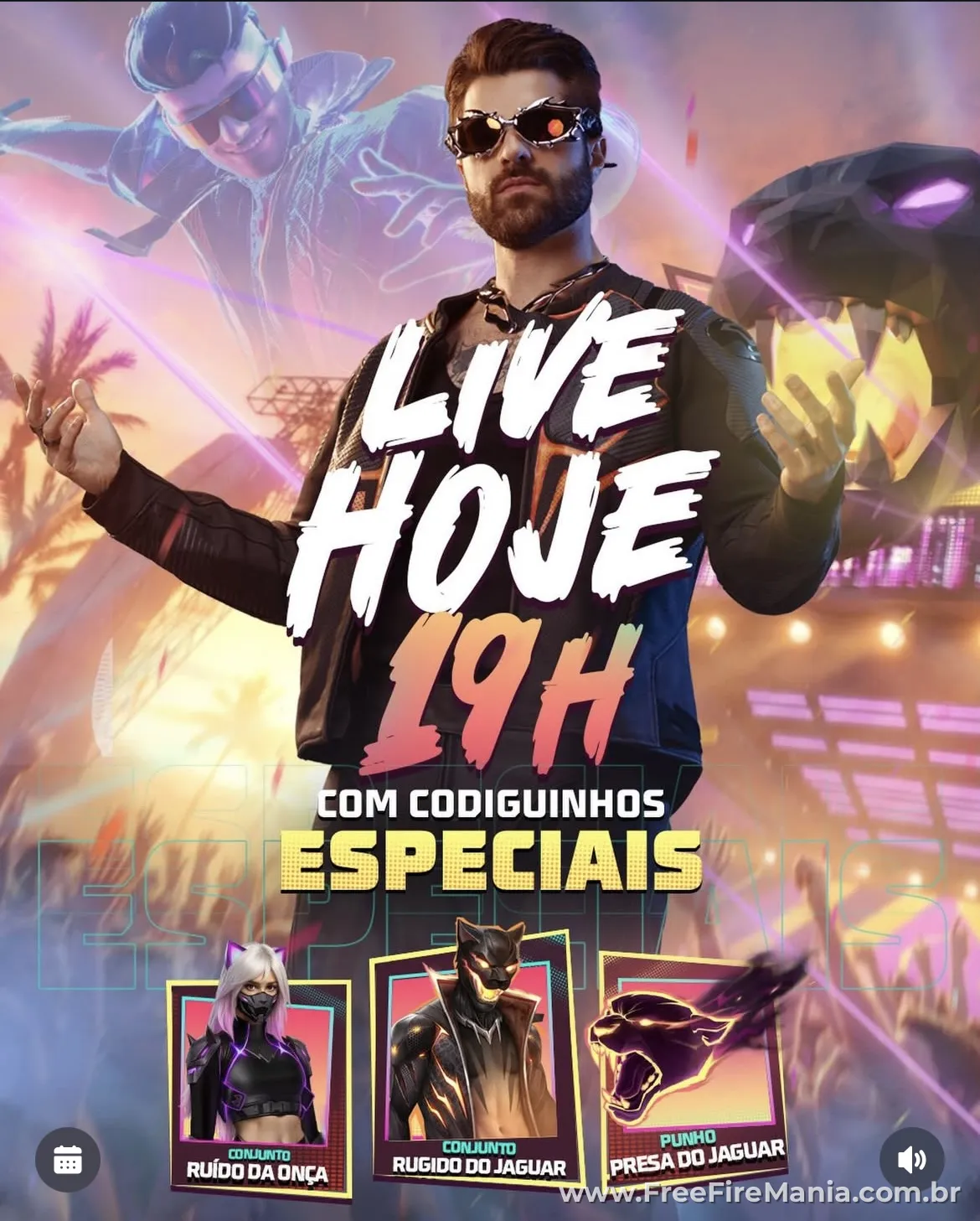 Tela oficial de resgate de codiguin FF no Free Fire