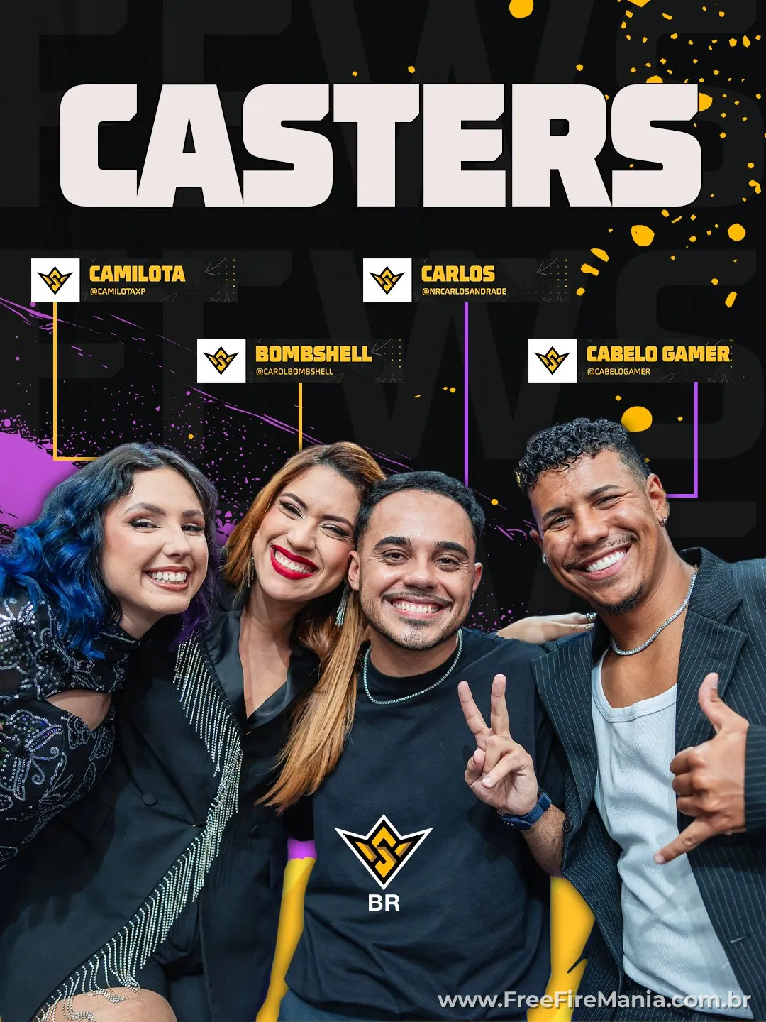 Casters do Free Fire World Series Brasil 2026