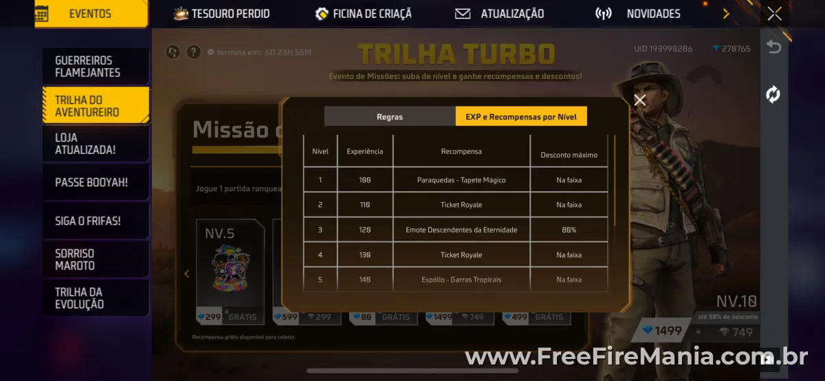 Trilha Turbo Free Fire Mister Pato