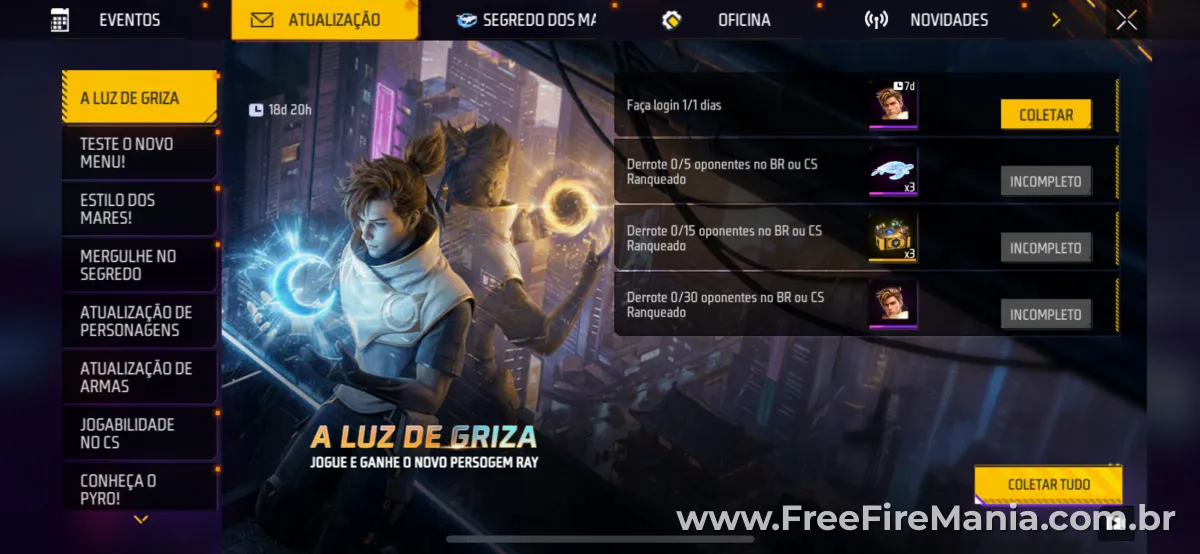 Personagem Ray Free Fire grátis