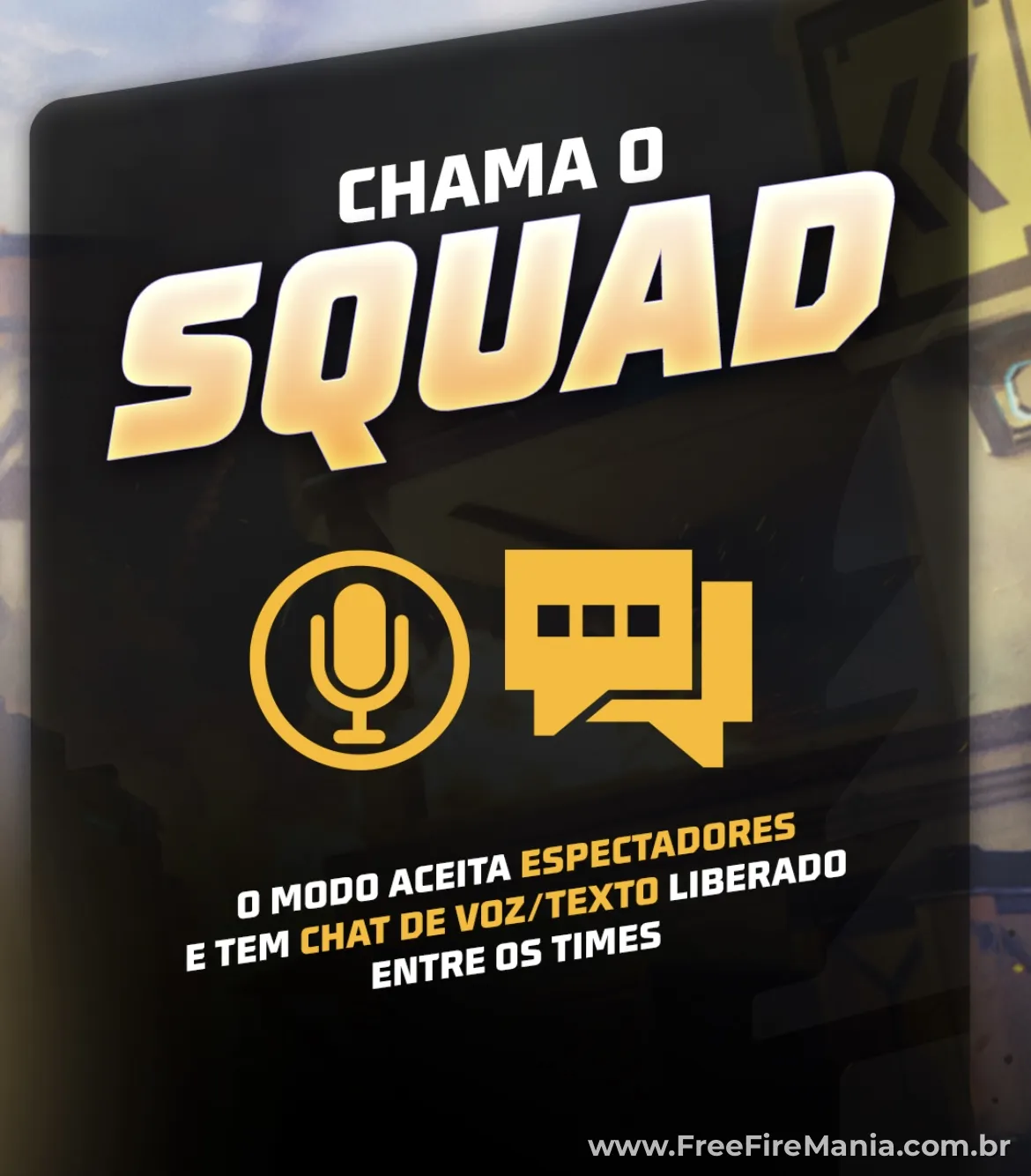 Chat de voz e texto Free Fire modo competitivo comunica&ccedil;&atilde;o entre times