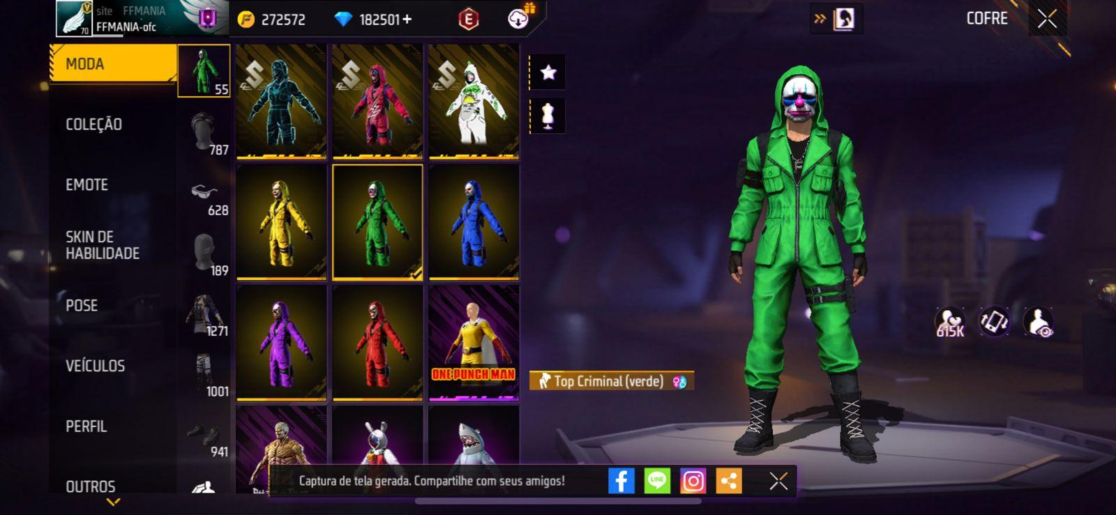 Top Criminal Green Free Fire