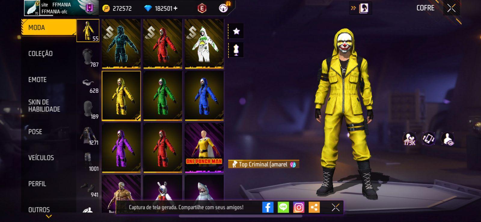 Yellow Criminal Top Free Fire