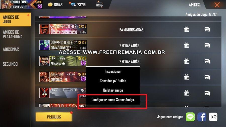 Como jogar com amigos no Garena Free Fire