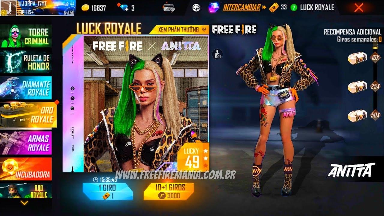 Anitta chegará ao Free Fire em 2 de julho