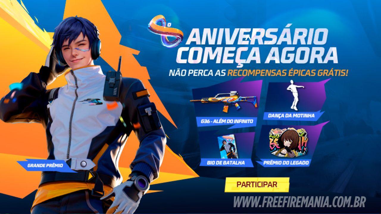 Itens grátis do aniversário Free Fire 2025
