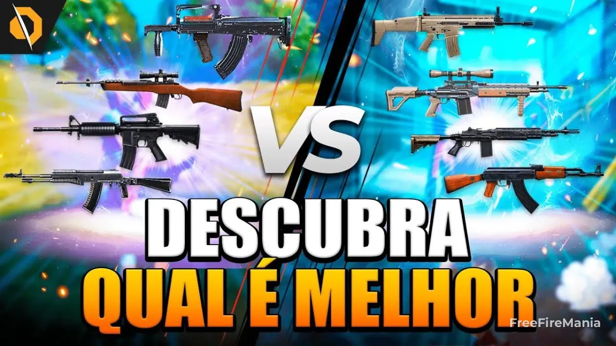 Armas mais usadas no Battle Royale do Free Fire em 2026