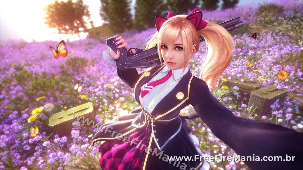 Caroline, personagem adicionada ao Free Fire na atualização Halloween Candy Rush