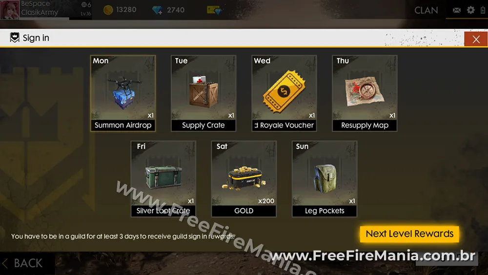 Melhorias de guilda na atualização Halloween Candy Rush do Free Fire