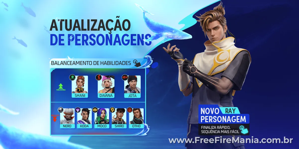 Novo personagem Ray Free Fire OB53