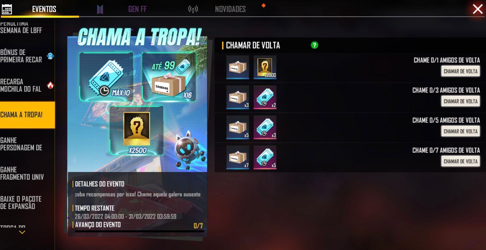 Chamar de Volta Free Fire: Garena oferece Cubo Mágico para jogadores e  amigos