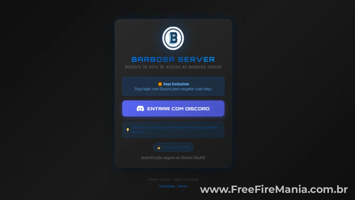 Barbosa Server: servidor privado do Free Fire 2018 que coleta dados do Discord dos jogadores