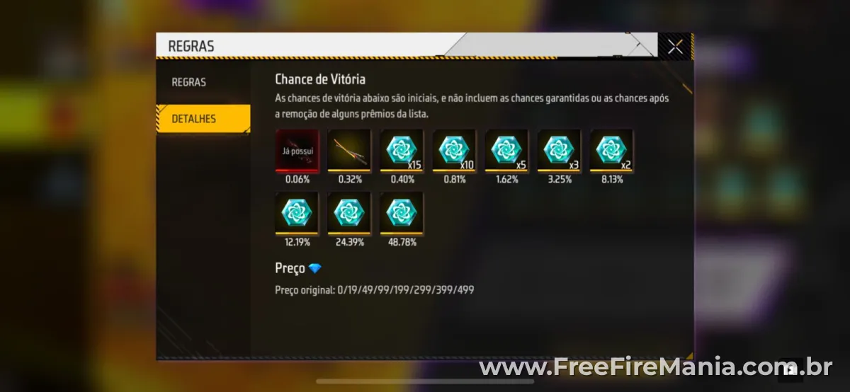 Evento Bazar do Drop Free Fire loja com recompensas