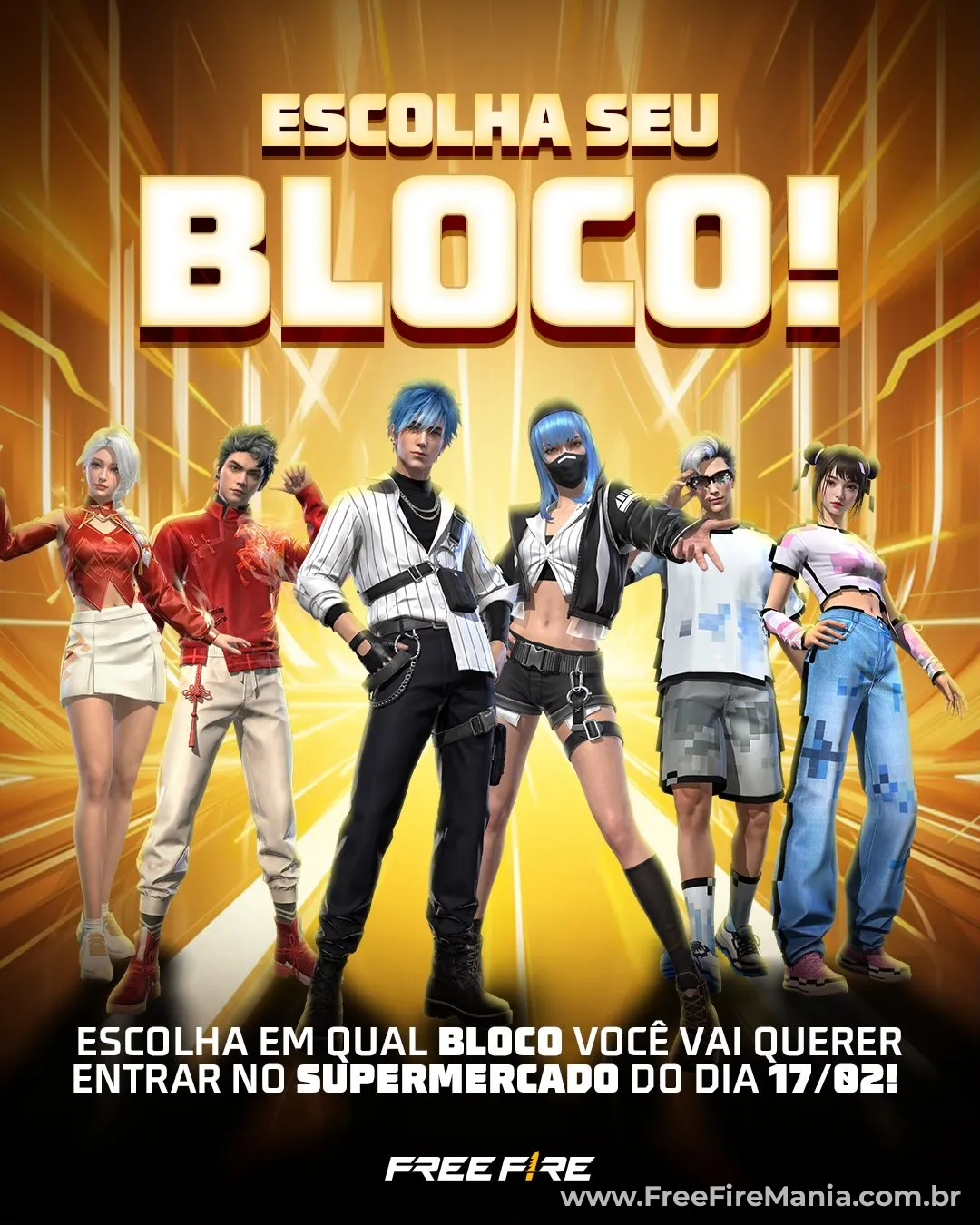 Vota&ccedil;&atilde;o oficial de skins do Supermercado Free Fire no Instagram