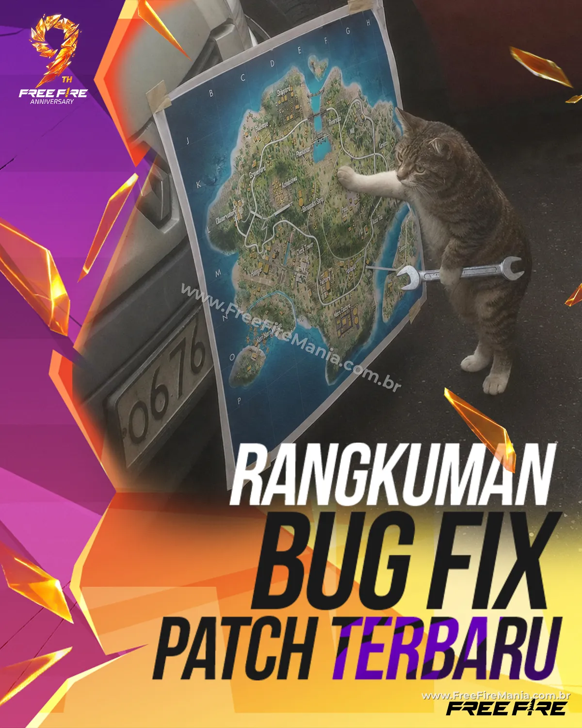 Tela de gameplay do Free Fire mostrando personagem durante bug de movimento corrigido na OB54