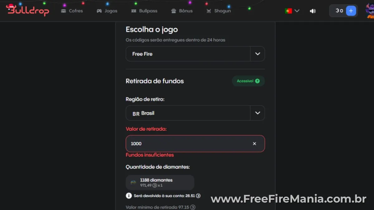 Como funcionam as promessas vinculadas ao Bulldrop Free Fire