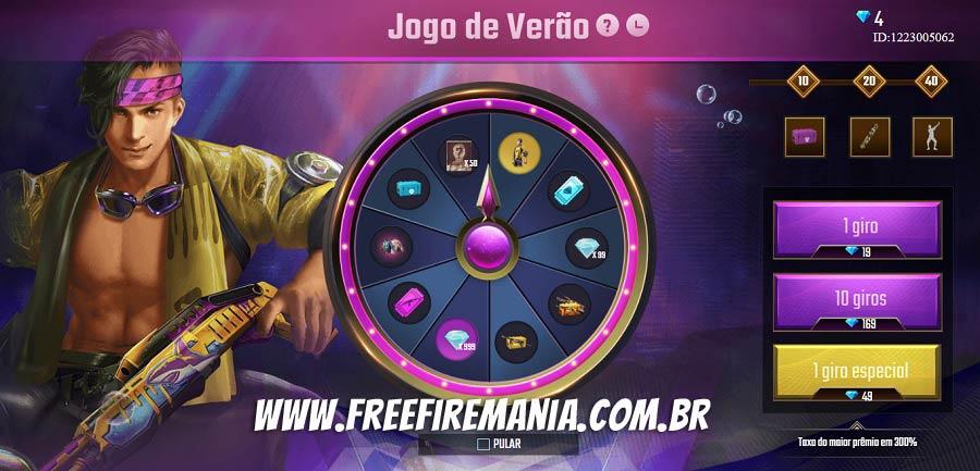 bússola de prêmios free fire jogos de verão 2020