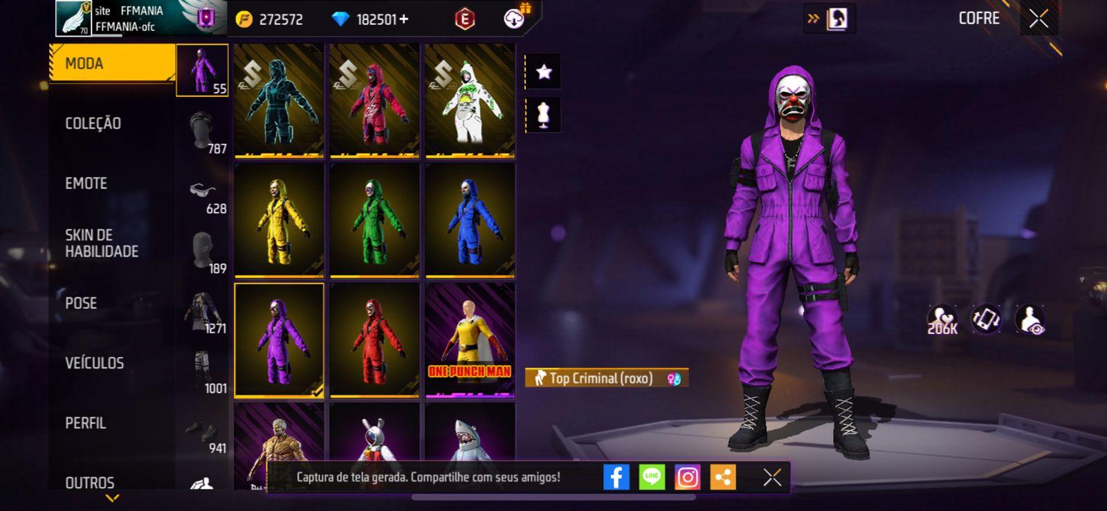 Purple Criminal Top Free Fire