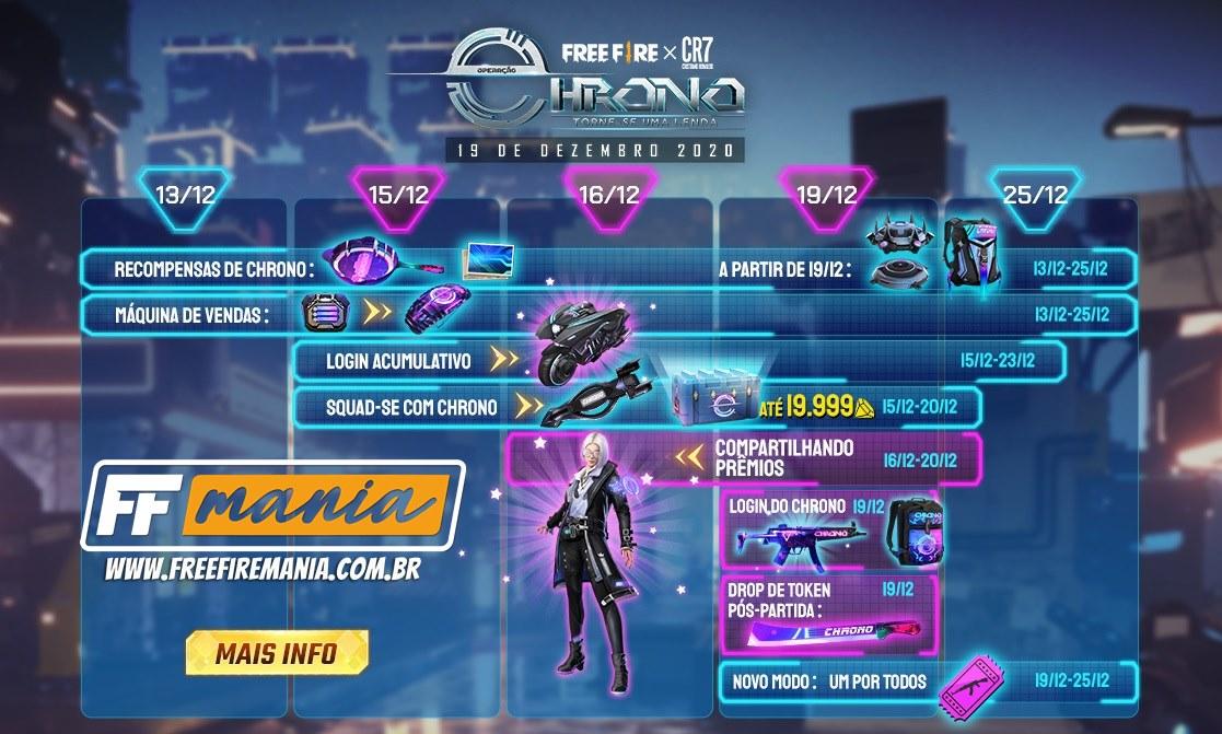 Operação Chrono Free Fire - Calendário