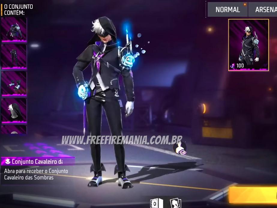 Conjunto Cavaleiro das Sombras no Free Fire