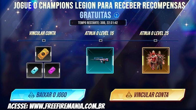 Parceria do Free Fire e Champions Legion dá itens aos jogadores