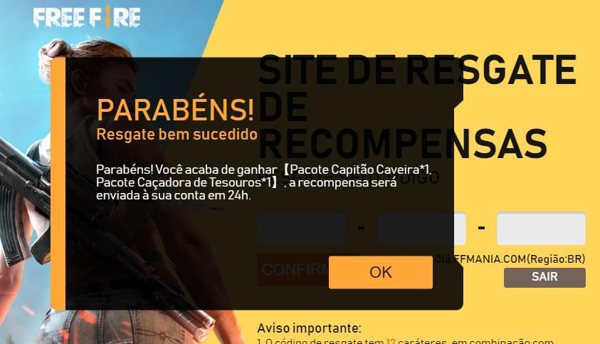 Rewards Redemption Site Garena: como resgatar o código Free Fire