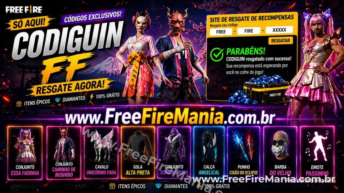 Codiguin FF no Free Fire Mania