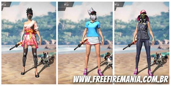 COMBINAÇÕES DE SKINS FEMININA NO FREE FIRE COM O