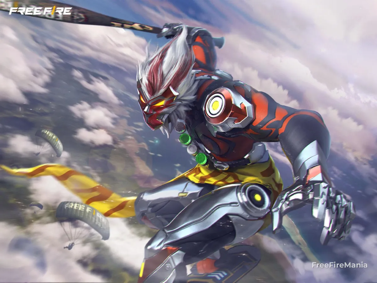 Equipe utilizando habilidades combinadas de personagens no Free Fire