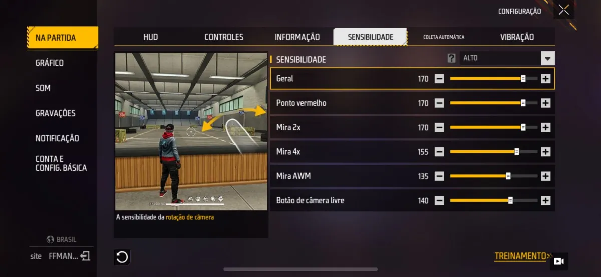 Como ajustar a Sensibilidade no Free Fire
