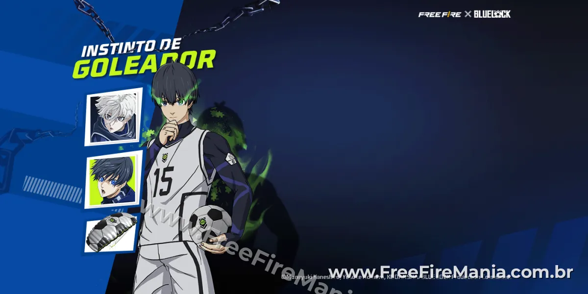 Banner oficial do evento Instinto do Goleador no Free Fire