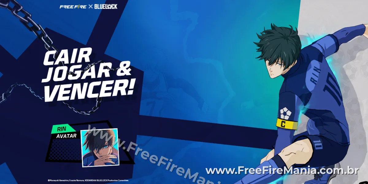 Banner oficial do evento Cair, Jogar e Vencer no Free Fire