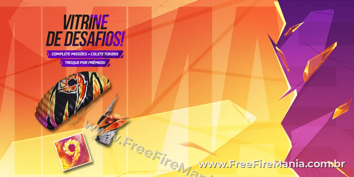 Banner oficial do evento Vitrine de Desafios! no Free Fire