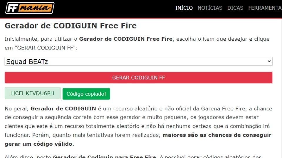 Free Fire, códigos válidos (codiguin infinito de hoje) - 21-04-22 - Mobile  Gamer