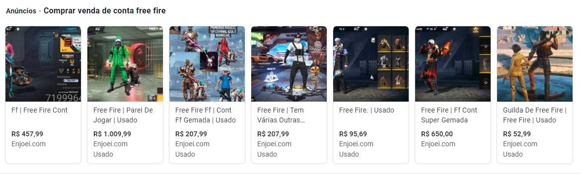 Compra e Venda de contas Free Fire