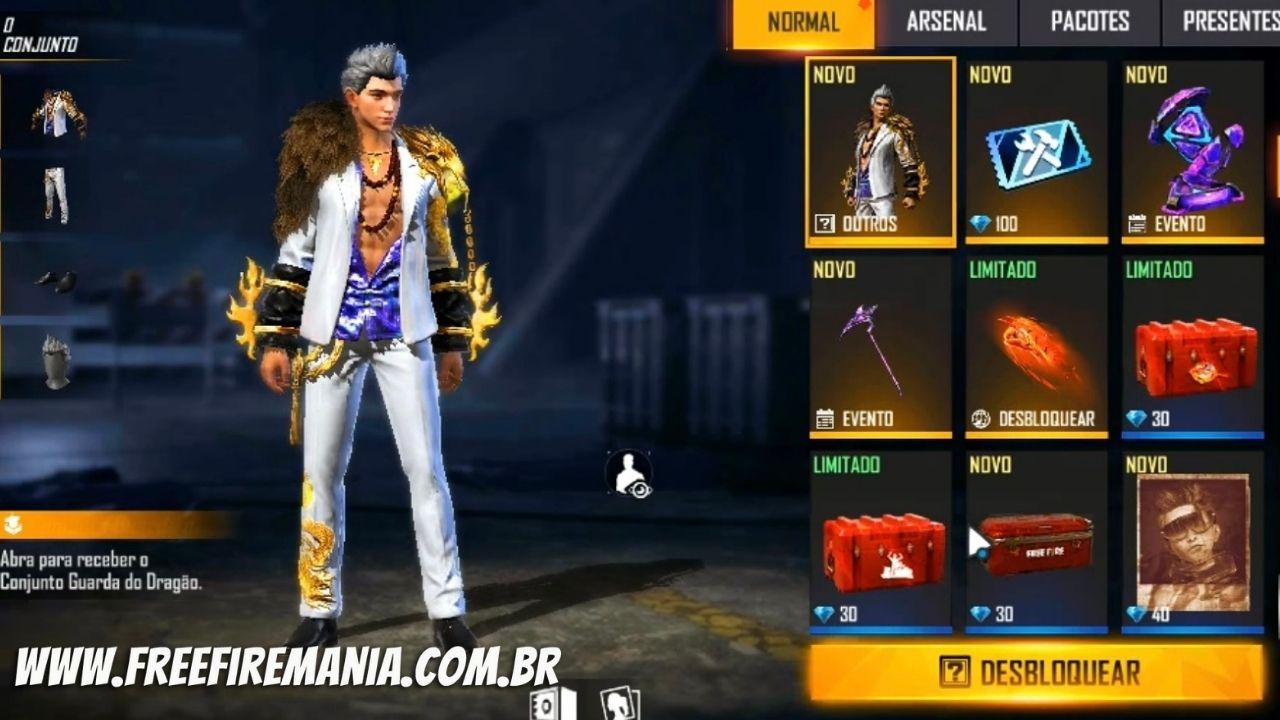 Conjunto Guarda do Dragão no Free Fire