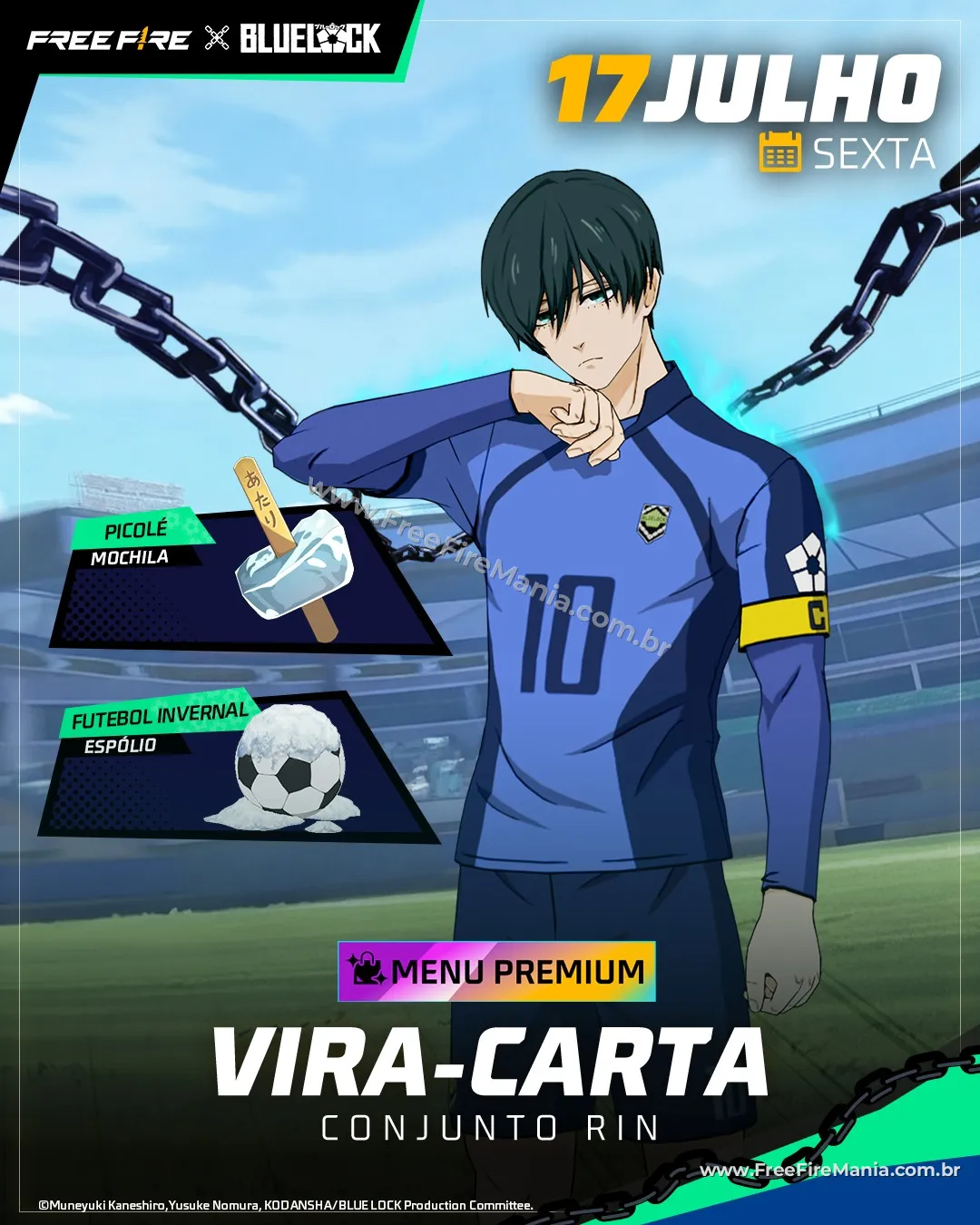 Conjunto Rin no Vira Carta do Free Fire