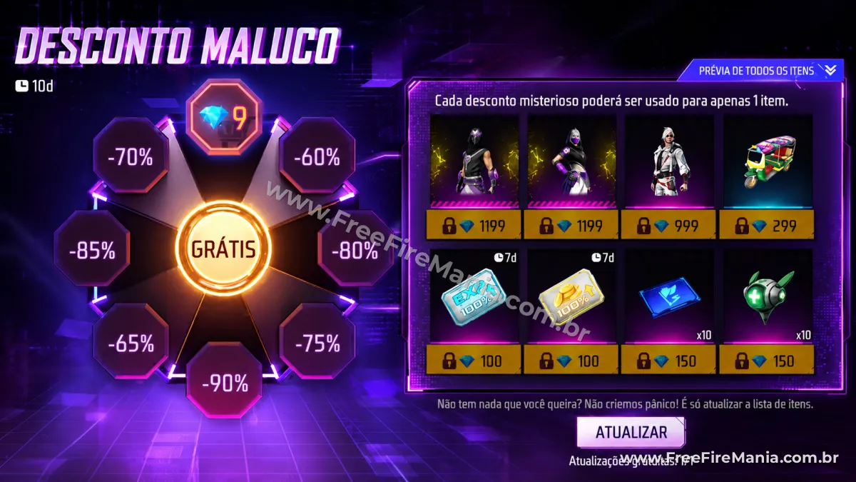 Evento Desconto Maluco no Free Fire